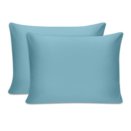 Μαξιλαροθήκες Ύπνου Tonne Cotton box σετ 2 τμχ Χρώμα Μπλε 50x70εκ.