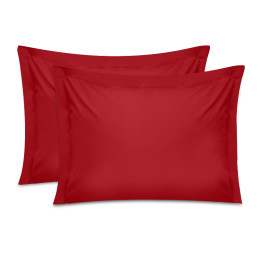 Μαξιλαροθήκες Ύπνου Tonne Cotton box σετ 2 τμχ Χρώμα Κόκκινο 50x70+5εκ.