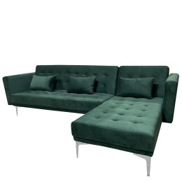 Καναπές Κρεβάτι Γωνιακός ArteLibre ARION Πράσινο Ύφασμα 244x162x84cm