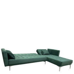 Καναπές Κρεβάτι Γωνιακός ArteLibre ARION Πράσινο Ύφασμα 244x162x84cm