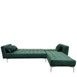 Καναπές Κρεβάτι Γωνιακός ArteLibre ARION Πράσινο Ύφασμα 244x162x84cm