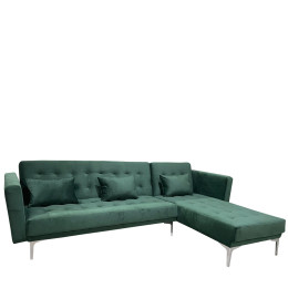 Καναπές Κρεβάτι Γωνιακός ArteLibre ARION Πράσινο Ύφασμα 244x162x84cm