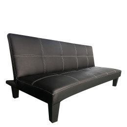 Καναπές Κρεβάτι Τριθέσιος ArteLibre ERYNDOR Μαύρο PU 186x90x82cm