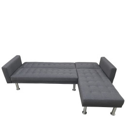 Καναπές Κρεβάτι Γωνιακός ArteLibre OBERON Γκρι Ύφασμα 240x102/175x40cm