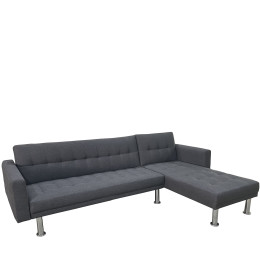 Καναπές Κρεβάτι Γωνιακός ArteLibre OBERON Γκρι Ύφασμα 240x102/175x40cm