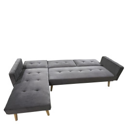 Καναπές Κρεβάτι Γωνιακός ArteLibre EMILIA Γκρι Ύφασμα 267x153x85cm
