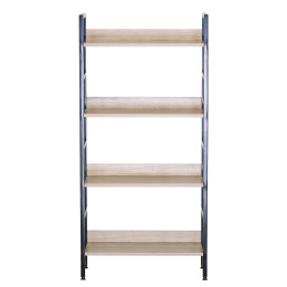 Ραφιέρα ArteLibre TYNDALL Με 4 Ράφια 60X27.6X126cm Δρυς/Μαύρο Μοριοσανίδα/Μέταλλο