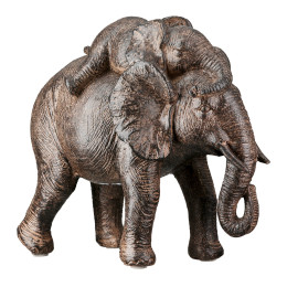 Figure Elephant Synthetic Resin Brown 2 Assorted 18X10X20Cm 18X10X20Cm