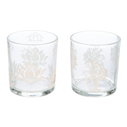 Φανάρι Καταιγίδας ArteLibre Namaste Διάφανο Γυαλί 8cm Σε 2 Σχέδια