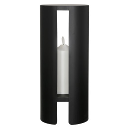 Διακοσμητικό Αντικείμενο (LED) 'Shelter' Μέταλλο/Συνθετικό Μαύρο 36x15cm