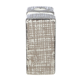 Κηροπήγιο 'Boston' Κεραμικό Ασημί/Λευκό 6x11.5x12.5cm