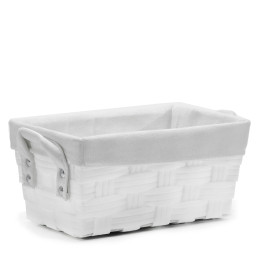 Καλάθι Αποθήκευσης Λευκό Polyester 33x21x16cm