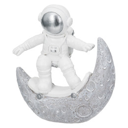 Figure Astronaut Poly White Silver Ποικιλία 3 φορές 11X5X12Cm 11X5X12Cm