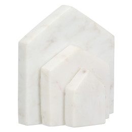 Βιβλιοθήκη Σπίτι Μαρμάρινο Μπεζ Λευκό 11X5X12Cm 11X5X12Cm