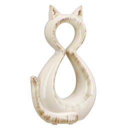 Φιγούρα Γάτα 'Catty' Κεραμικό Κρεμ 6x11x17cm