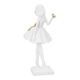 Φιγούρα Γυναίκα Πολύ Λευκό Χρυσό 11X11X24Cm 11X11X24Cm