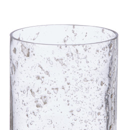 Κηροπήγιο Ρεσώ 'Anuk' Γυαλί/Ξύλο Μάνγκο Καφέ/Διάφανο 8x8cm