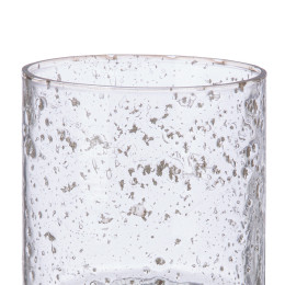 Κηροπήγιο Ρεσώ 'Anuk' Γυαλί/Ξύλο Μάνγκο Καφέ/Διάφανο 20.5x10cm