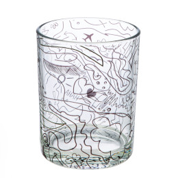 Ανεμοφωτιστικό 'Modern Art' Γυαλί Μαύρο/Διάφανο 12.5x10cm