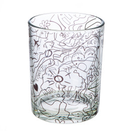 Ανεμοφωτιστικό 'Modern Art' Γυαλί Μαύρο/Διάφανο 12.5x10cm