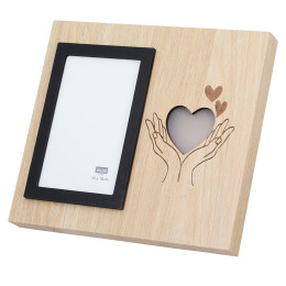 Κορνίζα (Led) Ορθογώνια Καρδιά Μοτίφ Mdf Καφέ 2 Ποικιλία 25X3X22Cm 25X3X22Cm