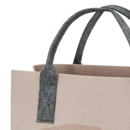 Τσάντα Ορθογώνια Μοτίφ Ελέφαντα Felt Μπεζ Ανοιχτό Γκρι 2 Ποικιλία 40X25X26Cm 40X25X26Cm