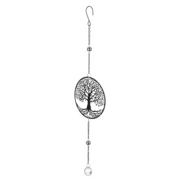 Κρεμάστρα Round Tree Of Life Motif Metal Black 15X3X58Cm 15X3X58Cm
