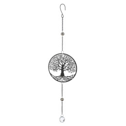 Κρεμάστρα Round Tree Of Life Motif Metal Black 15X3X58Cm 15X3X58Cm