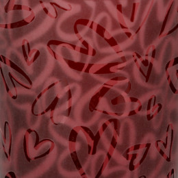 Φανάρι κυλινδρικό μοτίβο καρδιάς γυάλινα σκεύη κόκκινο D10X13Cm D10X13Cm