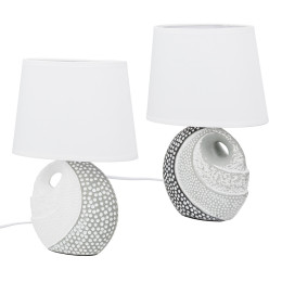 Επιτραπέζιο φωτιστικό Στρογγυλό Κεραμικό Γκρι Λευκό 2 Ποικιλία 20X12X29Cm 20X12X29Cm
