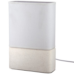 Φωτιστικό Επιτραπέζιο Ορθογώνιο Κεραμικό/Ύφασμα Μπεζ/Λευκό 20x8x30cm