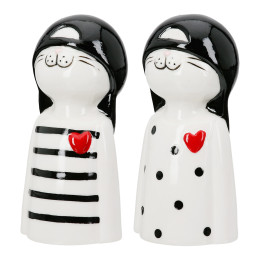 Figure Cat Porcelain White 2 Assorted 6X5X12Cm 6X5X12Cm