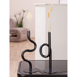 Βάζο Ευλύγιστο ArteLibre Μαύρο Μέταλλο 11x10x26.5cm Σε 2 Σχέδια