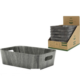 Καλάθι Γκρι Πλαστικό/Χαρτί 37x26x11cm Σε 6 Χρώματα