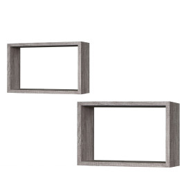 Ράφια Γκρι Δρυς 40x27x12cm/36.5x23.5x12cm 2Τμχ