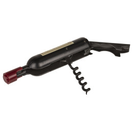 Ανοιχτήρι Μπουκαλίων Κρασιού/Μπύρας Σε Σχήμα Μπουκάλι Σαμπάνιας Μαύρο 11.5cm