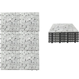 Σετ Πλακίδια Πέτρα Λευκό 30.5x30.5x2cm 6Τμχ