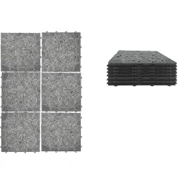 Πλακάκια Δαπέδου Μαύρο Πέτρα 30.5x30.5x2cm 6Τμχ