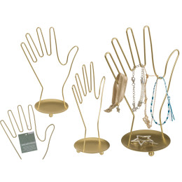 Μπιζουτιέρα Χέρι Χρυσό Μέταλλο 16x10x26.5cm