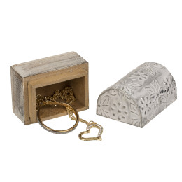 Κουτί Αποθήκευσης Κοσμημάτων Μέταλλο/Ξύλο 5x3.8cm Σε 6 Σχέδια