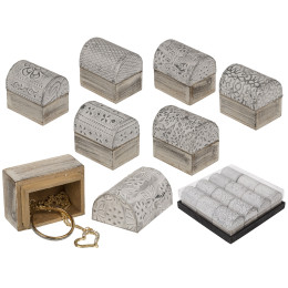 Κουτί Αποθήκευσης Κοσμημάτων Μέταλλο/Ξύλο 5x3.8cm Σε 6 Σχέδια