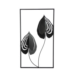 Ανάγλυφο τοίχου μοτίβο φύλλου μεταλλικό μαύρο 2 Ποικιλία 30X2X55Cm 30X2X55Cm