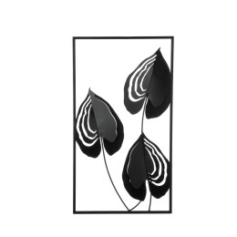 Ανάγλυφο τοίχου Μοτίβο φύλλου μεταλλικό μαύρο 55X2X55Cm 55X2X55Cm