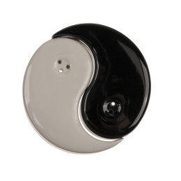 Σετ Δοχεία Αλατοπίπερο Ying Yang Λευκό/Μαύρο Κεραμικό 6x6x7cm 2Τμχ