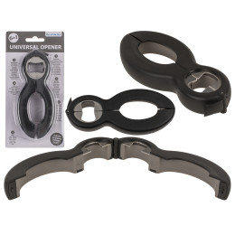 Ανοιχτήρι Universal 6 Σε 1 Μαύρο/Γκρι Μέταλλο/Πλαστικό 14.5x6cm