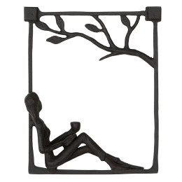 Ανάγλυφο τοίχου Ορθογώνιο Μεταλλικό Σκούρο Καφέ 14X5X17Cm 14X5X17Cm