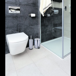 Κάδος Πεντάλ 3L και Βούρτσα Τουαλέτας Ανοξείδωτο Ατσάλι 2Τμχ