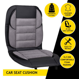 Μαξιλάρι Καθίσματος Αυτοκινήτου PVC/Σουέτ Γκρι 118x54.5cm