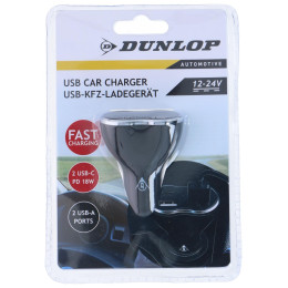 Φορτιστής Αυτοκινήτου 2xUSB A + 2xUSB C DUNLOP