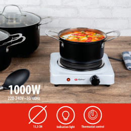 Ηλεκτρική Εστία 1 Ζώνης 1000W ALPINA